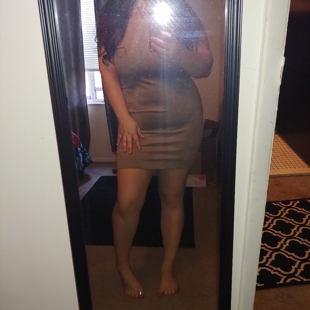 Tan mini dress